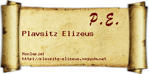 Plavsitz Elizeus névjegykártya